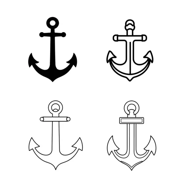 Uygulamalar ve web siteleri için gemi çapası ya da tekne sunucusu düz simgesi