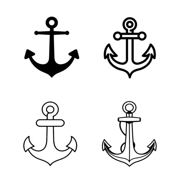 Uygulamalar ve web siteleri için gemi çapası ya da tekne sunucusu düz simgesi