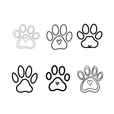 evcil hayvan patisi sevgi simgesi vektörü