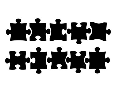 Beyaz arka planda yapboz. Vektör illüstrasyonu