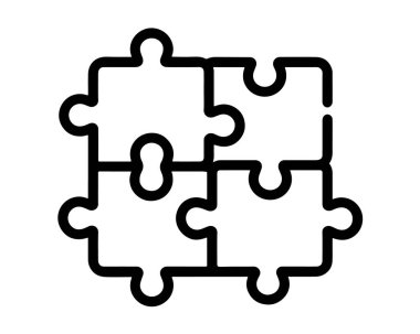 Beyaz arka planda yapboz. Vektör illüstrasyonu