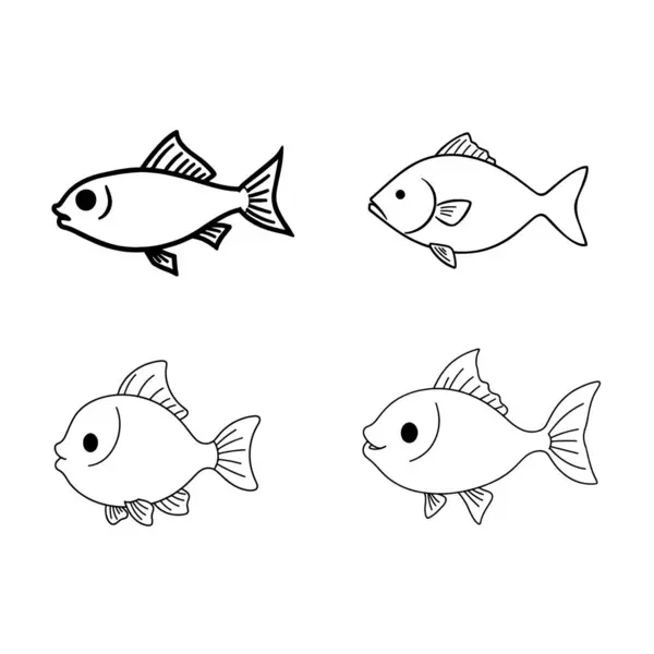 Gıda uygulamaları ve web siteleri için balık veya deniz ürünleri serisi resim simgesi