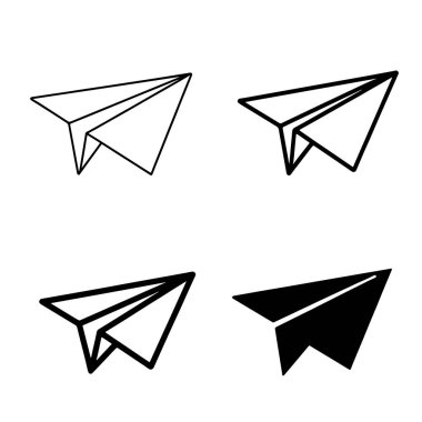 Kağıt düzlem vektör illüstrasyon simgesi seti