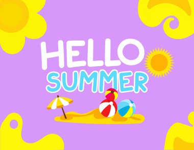 Renkli Yaz arkaplan tasarımı. Yatay poster, tebrik kartı, web sitesi başlığı