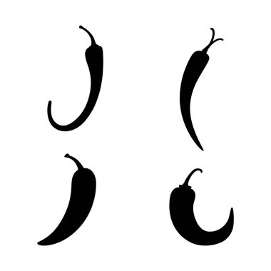 kırmızı biber çizgisi sanat silueti vektör çizimi