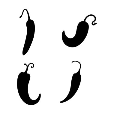 kırmızı biber çizgisi sanat silueti vektör çizimi