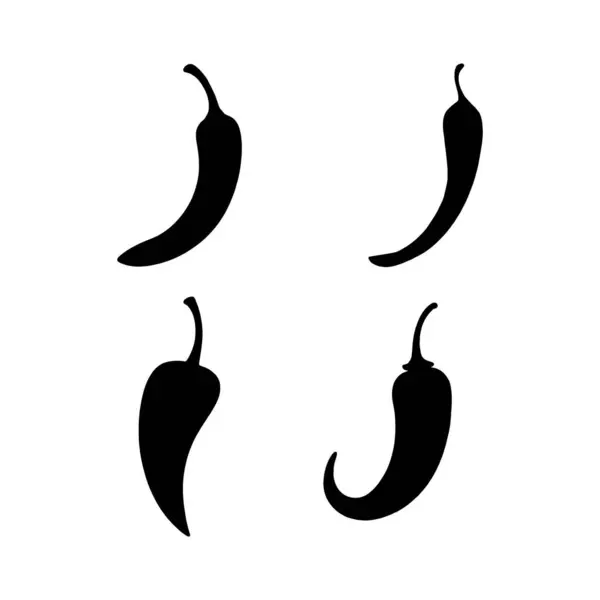 kırmızı biber çizgisi sanat silueti vektör çizimi