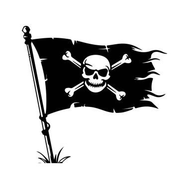 Kafatası ve çapraz kemik vektörlü korsan bayrağı