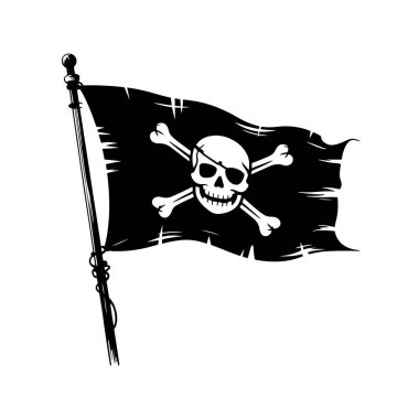 Kafatası ve çapraz kemik vektörlü korsan bayrağı