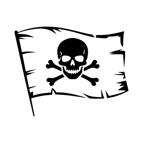 Kafatası ve çapraz kemik vektörlü korsan bayrağı