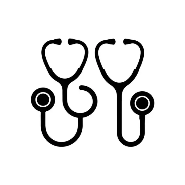 Beyaz vektörde izole edilmiş stetoskop simgeleri