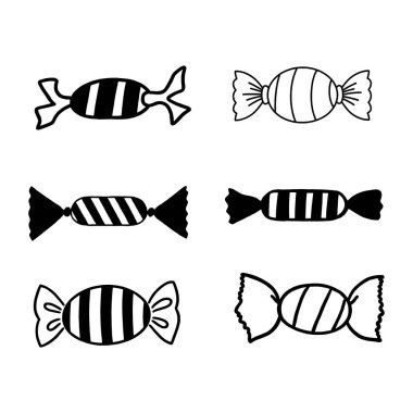 Şeker silueti, tatlı silueti, Şeker simgesi vektörü