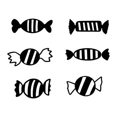 Şeker silueti, tatlı silueti, Şeker simgesi vektörü