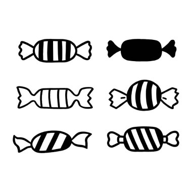 Şeker silueti, tatlı silueti, Şeker simgesi vektörü