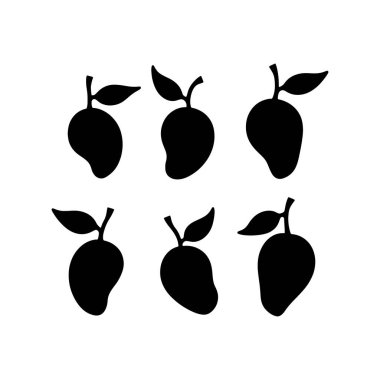 Mango siluet vektör çizimi beyaz arkaplan 