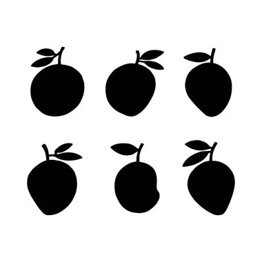 Mango siluet vektör çizimi beyaz arkaplan 