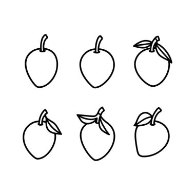 Mango siluet vektör çizimi beyaz arkaplan 