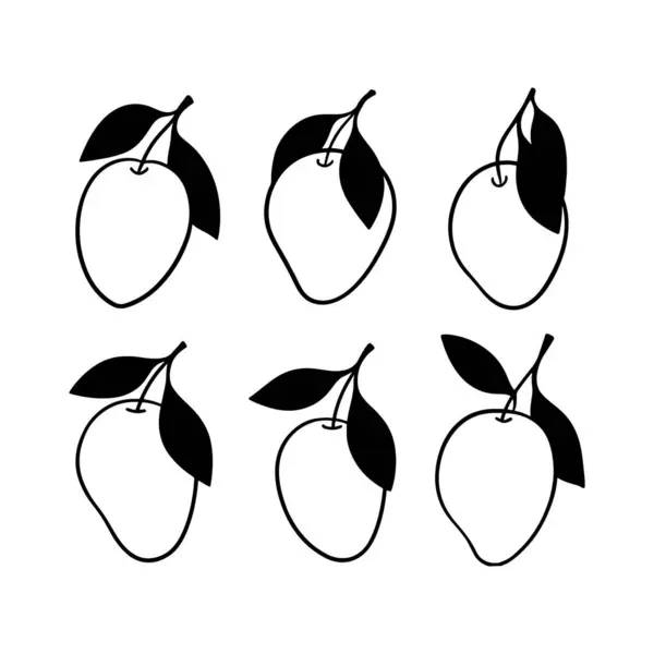 Mango siluet vektör çizimi beyaz arkaplan 