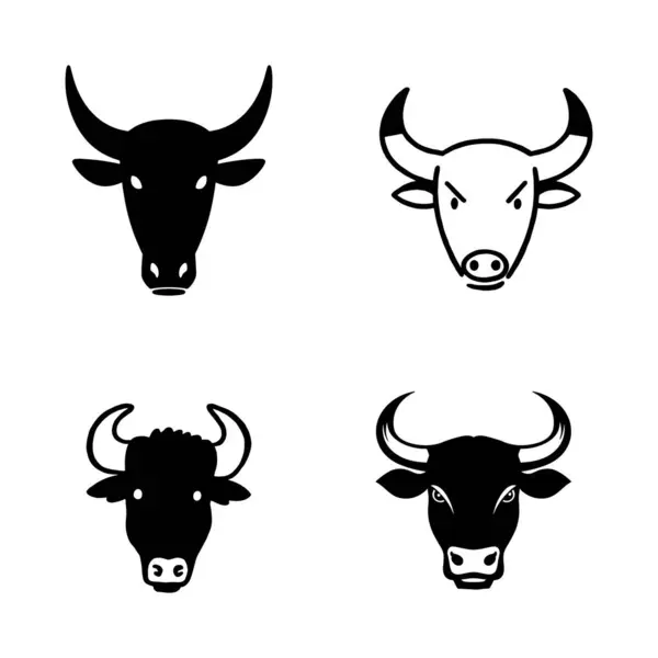 Beyaz arkaplan ile inek başı vektörü