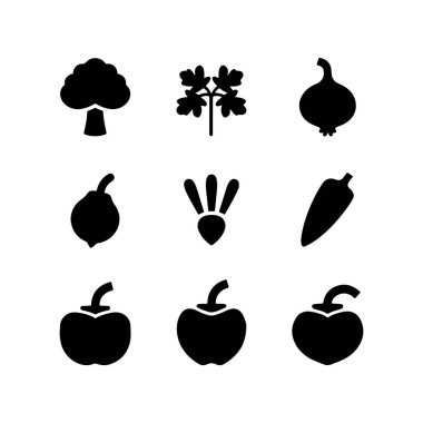 Sebze yiyecek çizgisi, arka plandaki sanat silueti vektör çizimi