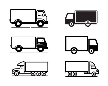 Basit simge taşıma servisi simgeleri beyaz arkaplan