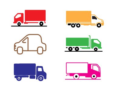 Basit simge taşıma servisi simgeleri beyaz arkaplan