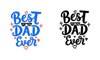 Baba Tipografisi Mutlu Babalar Günü Typographic Vektör beyaz arkaplan tasarımı