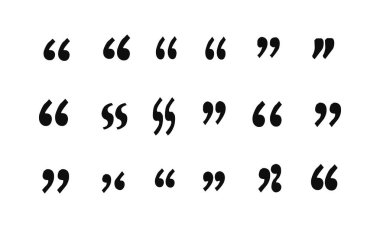 Tırnak işareti seti, tırnak işareti tasarımı