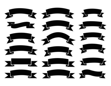 Siyah kurdele bayrakları hazır. Lüks reklam tarzı için vektör illüstrasyon. vektör