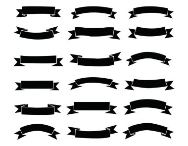 Siyah kurdele bayrakları hazır. Lüks reklam tarzı için vektör illüstrasyon. vektör