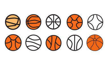 Basketbol ana hatları vektör tasarımı illüstrasyonu