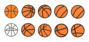Basketbol ana hatları vektör tasarımı illüstrasyonu