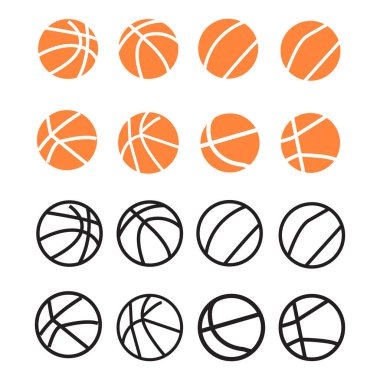 Basketbol ana hatları vektör tasarımı illüstrasyonu
