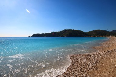 Fethiye Oludeniz Manzarasi - Fethiye 'nin Mavi Gölü manzarası. Yüksek kalite fotoğraf