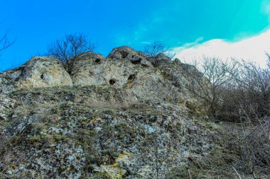 ancient castle ruins with blue sky