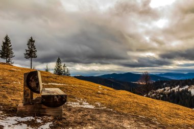 view on the mountain landscape from above