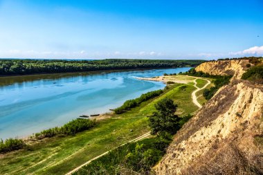 Rusya 'nın Gozhgogorsk köyündeki Volga Nehri manzarası