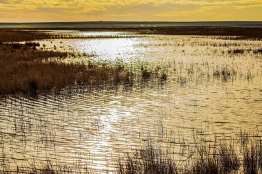 Gölün üzerinde güzel bir gün batımı