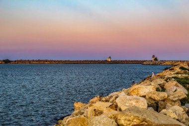 a beautiful shot of the sunset over the lake