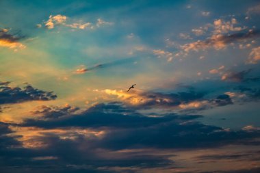 Güzel gün batımı gökyüzü bulutlu