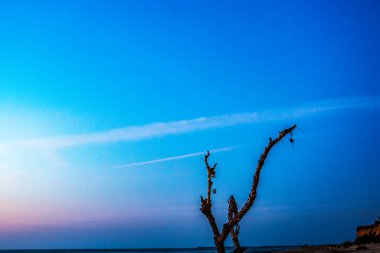 Denizin üzerinde güzel bir gün batımı