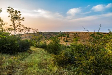 İsrail 'deki Negev Çölü' nün tepeleriyle güzel bir manzara.