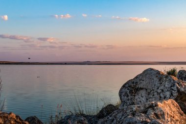 akşam göl günbatımı.