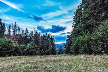 Dağlarda sıradağları olan güzel bir manzara.