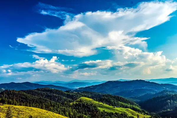 Karpat Dağlarının yaz manzarası