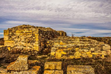 İsrail 'in antik şehrinin kalıntıları.