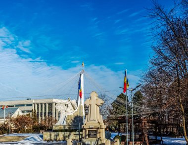 Litvanya 'nın başkenti Vilnius' ta milli anıtın inşası