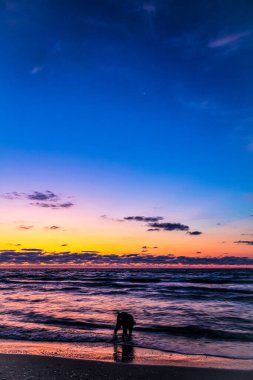 Denizin üzerinde güzel bir gün batımı