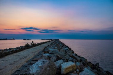Güzel bir deniz manzarası. Seyahat arkaplanı