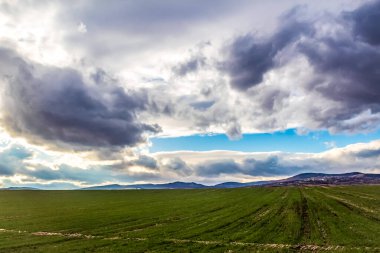 Kırsal kesimdeki uçağın hava görüntüsü..